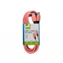 CABLE USB-C A USB-C Q-CONNECT PVC LONGITUD 2M ROSA