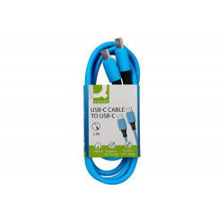 CABLE USB-C A USB-C Q-CONNECT PVC LONGITUD 1M AZUL