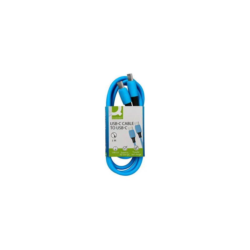 CABLE USB-C A USB-C Q-CONNECT PVC LONGITUD 1M AZUL