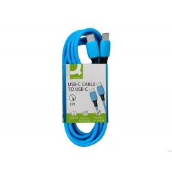 CABLE USB-C A USB-C Q-CONNECT PVC LONGITUD 2M AZUL