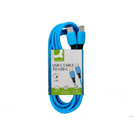 CABLE USB-C A USB-C Q-CONNECT PVC LONGITUD 2M AZUL