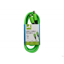 CABLE USB-C A USB-C Q-CONNECT PVC LONGITUD 1M VERDE