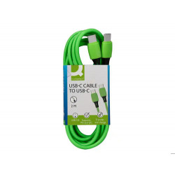 CABLE USB-C A USB-C Q-CONNECT PVC LONGITUD 2M VERDE