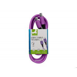 CABLE USB-C A USB-C Q-CONNECT PVC LONGITUD 1M MORADO