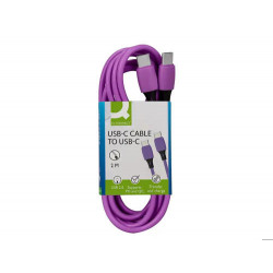 CABLE USB-C A USB-C Q-CONNECT PVC LONGITUD 2M MORADO