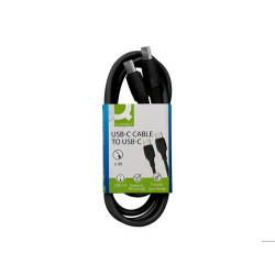 CABLE USB-C A USB-C Q-CONNECT PVC LONGITUD 1M NEGRO