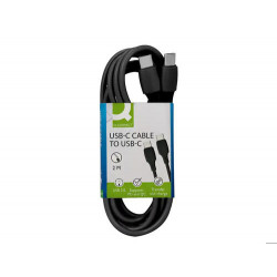 CABLE USB-C A USB-C Q-CONNECT PVC LONGITUD 2M NEGRO