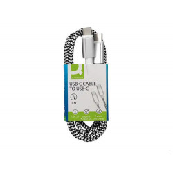CABLE USB-C A USB-C Q-CONNECT NAILON LONGITUD 1M BLANCO