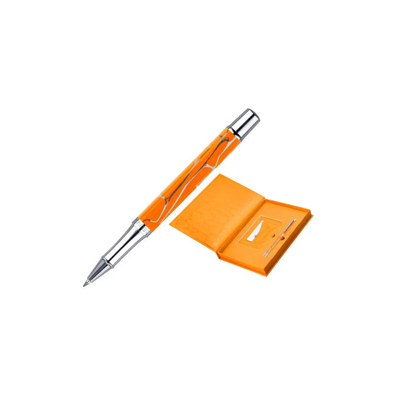 BOLIGRAFO Y WALLET BELIUS COCKTAILS MISOSA ALUMINIO NARANJA PLATEADO RELIEVE TINTACOLOR AZUL CAJA DE