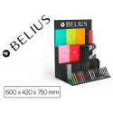 LOTE BELIUS EXPOSITOR NEGRO 36 PIEZAS 3 NIVELES SOPORTE METACRILATO 600X420X750 MM