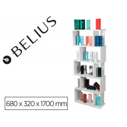 LOTE BELIUS EXPOSITOR DISEÑO BLANCO 5 ESTANTES 50 PIEZAS 680X320X170 MM