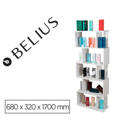 LOTE BELIUS EXPOSITOR DISEÑO BLANCO 5 ESTANTES 50 PIEZAS 680X320X170 MM