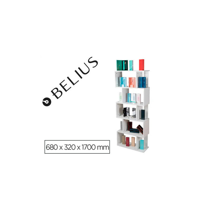 LOTE BELIUS EXPOSITOR DISEÑO BLANCO 5 ESTANTES 50 PIEZAS 680X320X170 MM