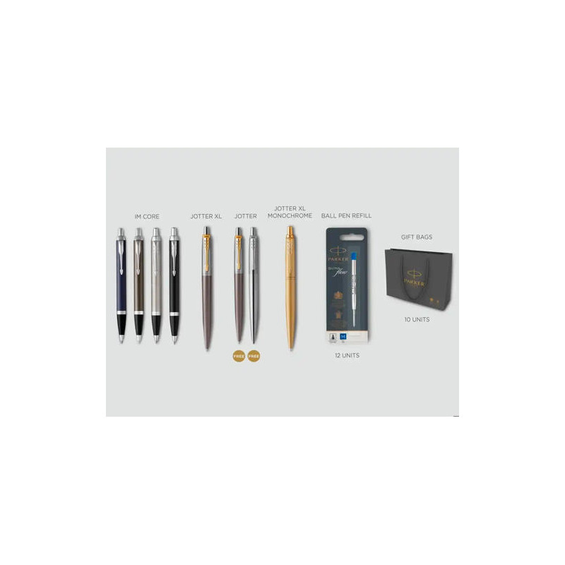 LOTE PARKER NAVIDAD 2025 CONTENIDO 4 PARKER IM CORE+2 JOTTER XL+12 RECAMBIOS+REGALO:2 JOTTER CORE RE