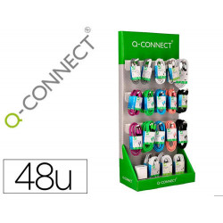 EXPOSITOR SOBREMESA Q-CONNECT PARA CABLES Y CARGADORES CON 48 UNIDADES SURTIDAS
