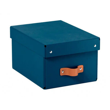 CAJA DE ALMACENAJE LEITZ CARTON PEQUEÑA CON ASA DE PIEL COLOR AZUL PACK DE 2 UNIDADES CAJA DE ALMACENAJE LEITZ CARTON PEQUEÑA CON ASA DE PIEL COLOR AZUL PACK DE 2 UNIDADES
