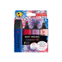 ROTULADOR STABILO BOSS FLUORESCENTE NATURE COLORS WILDFLOWER EDITION ESTUCHE DE 4 UNIDADES COLORES S