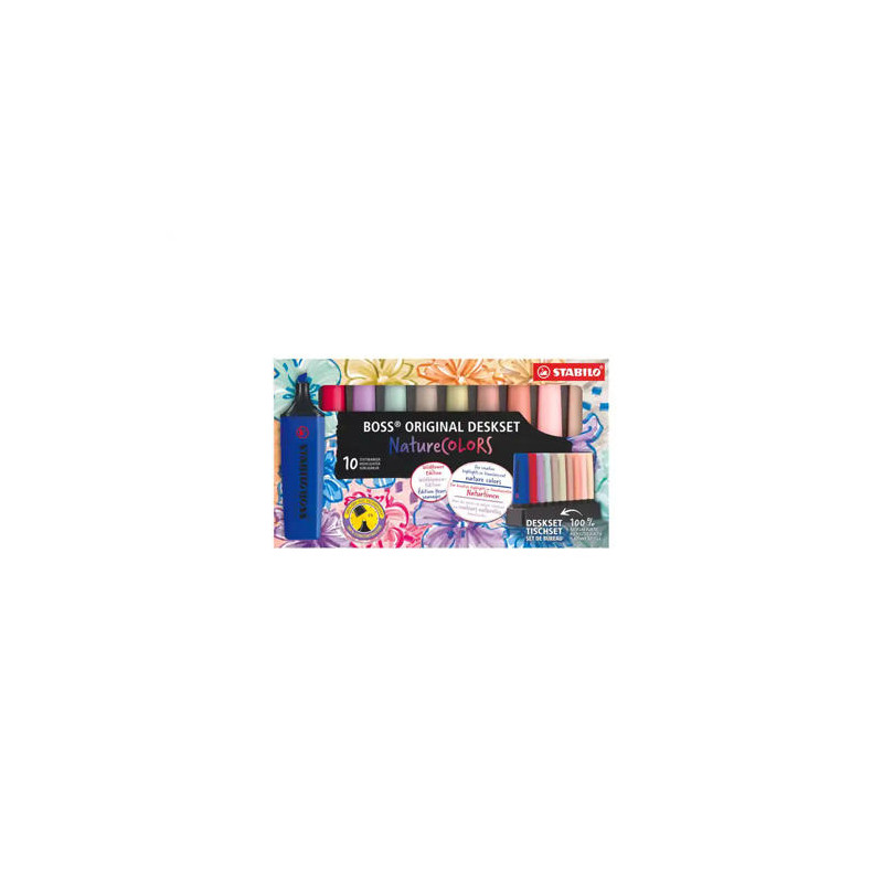 ROTULADOR STABILO BOSS FLUORESCENTE NATURE COLORS WILDFLOWER EDITION SET ESCRITORIO 10 UNIDADES