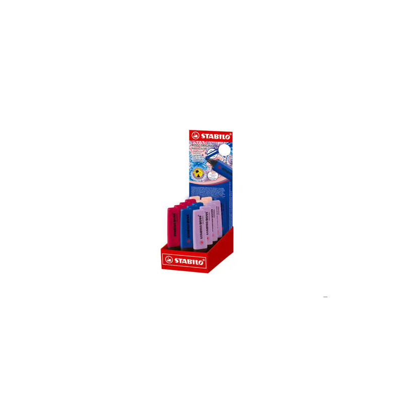ROTULADOR STABILO BOSS FLUORESCENTE NATURE COLORS WILDFLOWER EDITION EXPOSITOR DE 15 UNIDADES COLORE