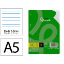 RECAMBIO LIDERPAPEL DIN A5 100 HOJAS 75 GR PAUTA 4 3.5MM CON MARGEN 6 TALADROS