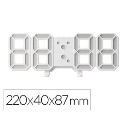 RELOJ Q-CONNECT DE PARED DIGITAL CON TEMPERATURA 3 ALARMAS CONTROL DE SONIDO 220X40X87 MM