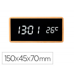 RELOJ Q-CONNECT SOBREMESA DIGITAL CON TEMPERATURA 150X45X70MM