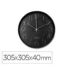 RELOJ Q-CONNECT DE PARED ANALOGICO PLATEADO SILENCIOSO 305X305X40MM