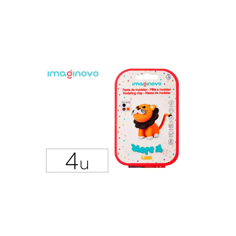 PASTA PARA MODELAR IMAGINOVO DE SECADO AL AIRE SET DE COLORES SURTIDOS CON INSTRUCCIONES LEON