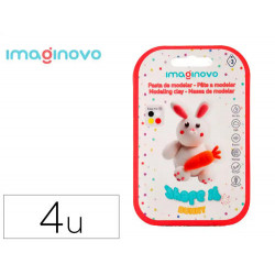 PASTA PARA MODELAR IMAGINOVO DE SECADO AL AIRE SET DE COLORES SURTIDOS CON INSTRUCCIONES CONEJITO