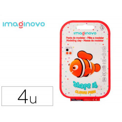 PASTA PARA MODELAR IMAGINOVO DE SECADO AL AIRE SET DE COLORES SURTIDOS CON INSTRUCCIONES PEZ PAYASO