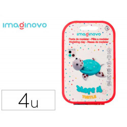 PASTA PARA MODELAR IMAGINOVO DE SECADO AL AIRE SET DE COLORES SURTIDOS CON INSTRUCCIONES TORTUGA