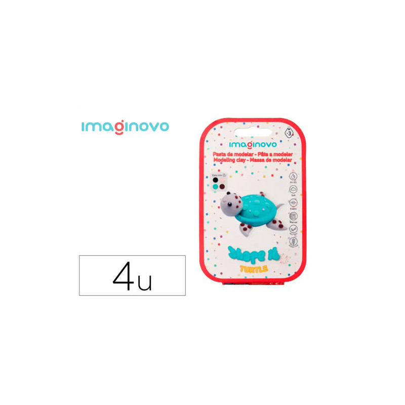 PASTA PARA MODELAR IMAGINOVO DE SECADO AL AIRE SET DE COLORES SURTIDOS CON INSTRUCCIONES TORTUGA