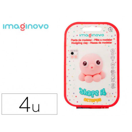 PASTA PARA MODELAR IMAGINOVO DE SECADO AL AIRE SET DE COLORES SURTIDOS CON INSTRUCCIONES PULPO