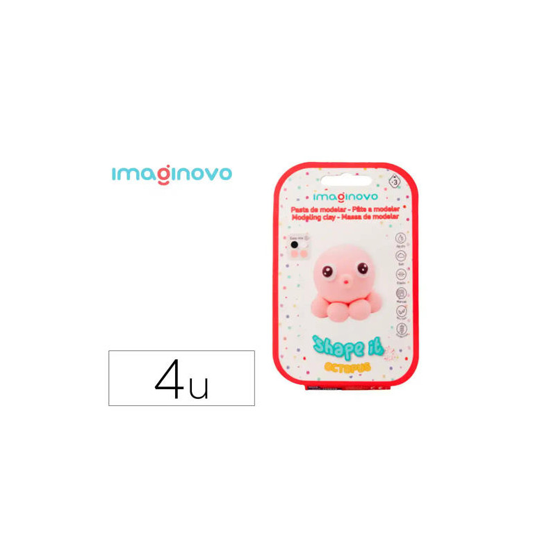 PASTA PARA MODELAR IMAGINOVO DE SECADO AL AIRE SET DE COLORES SURTIDOS CON INSTRUCCIONES PULPO