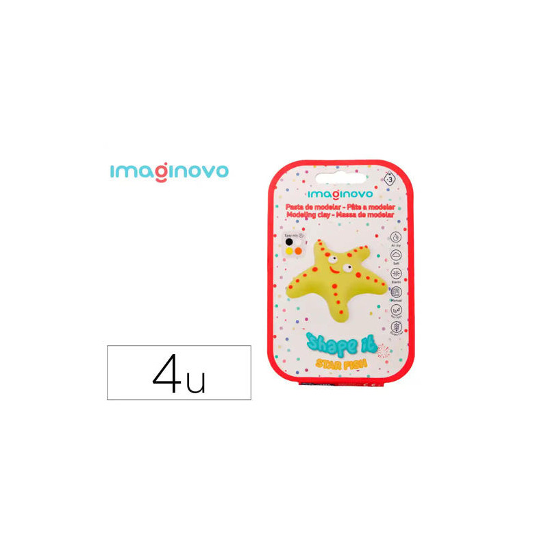 PASTA PARA MODELAR IMAGINOVO DE SECADO AL AIRE SET DE COLORES SURTIDOS CON INSTRUCCIONES ESTRELLA DE