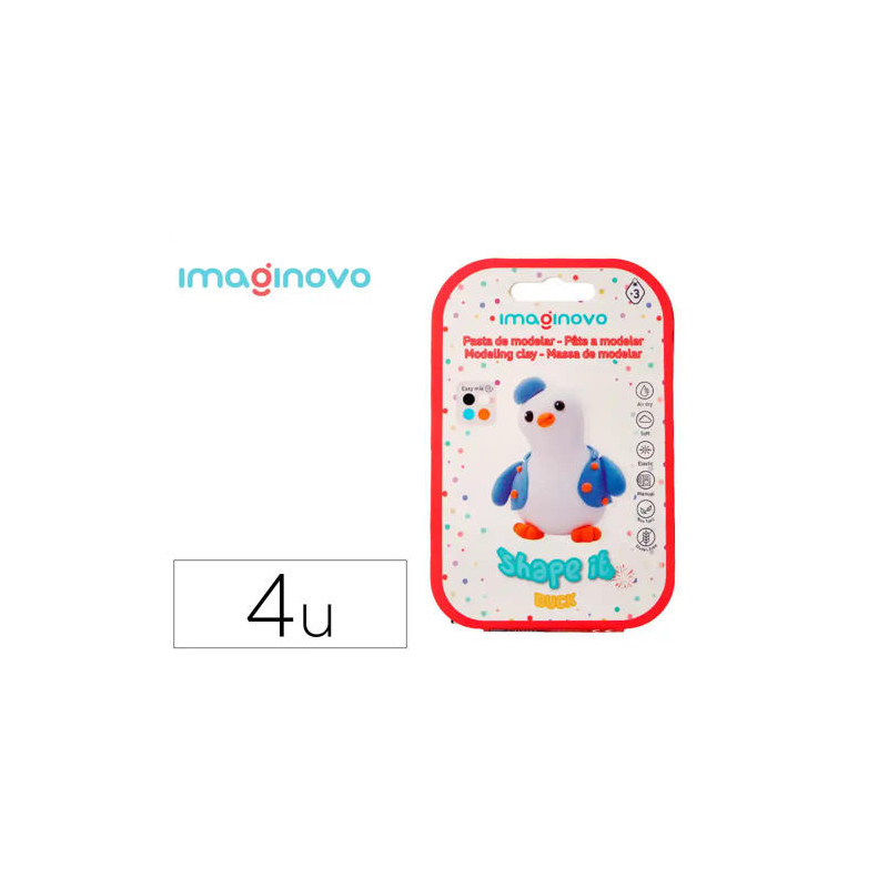 PASTA PARA MODELAR IMAGINOVO DE SECADO AL AIRE SET DE COLORES SURTIDOS CON INSTRUCCIONES PINGUINO