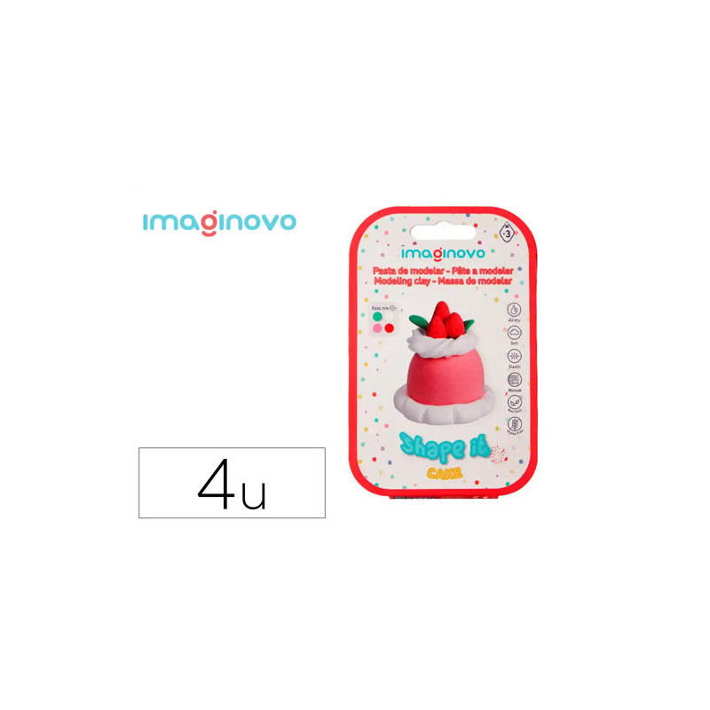 PASTA PARA MODELAR IMAGINOVO DE SECADO AL AIRE SET DE COLORES SURTIDOS CON INSTRUCCIONES TARTA DE FR