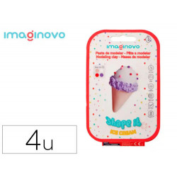 PASTA PARA MODELAR IMAGINOVO DE SECADO AL AIRE SET DE COLORES SURTIDOS CON INSTRUCCIONES HELADO