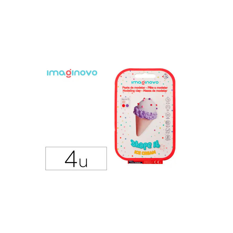 PASTA PARA MODELAR IMAGINOVO DE SECADO AL AIRE SET DE COLORES SURTIDOS CON INSTRUCCIONES HELADO