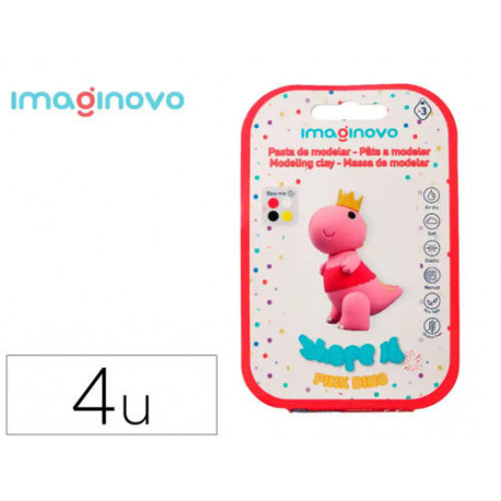 PASTA PARA MODELAR IMAGINOVO DE SECADO AL AIRE SET DE COLORES SURTIDOS CON INSTRUCCIONES DINOSAURIO 