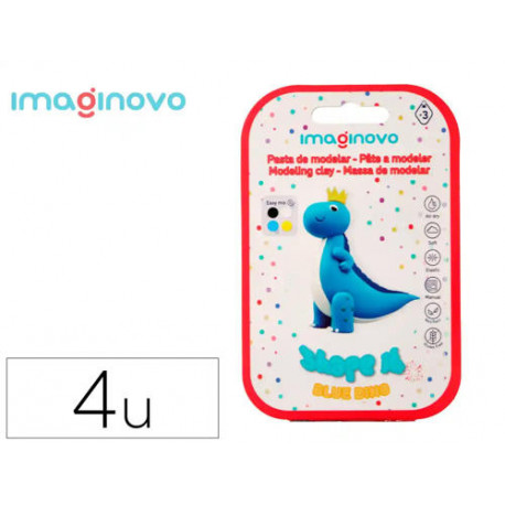 PASTA PARA MODELAR IMAGINOVO DE SECADO AL AIRE SET DE COLORES SURTIDOS CON INSTRUCCIONES DINOSAURIO 