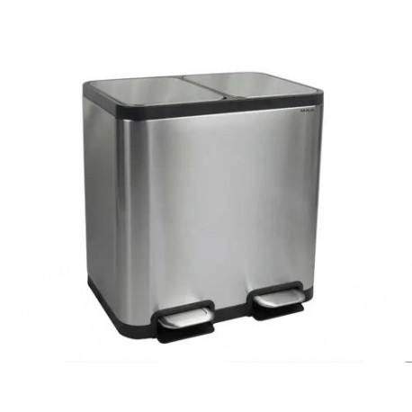 PAPELERA METALICA MAUL CYCLE ACERO INOXIDABLE CON PEDAL 20+20 LITROS