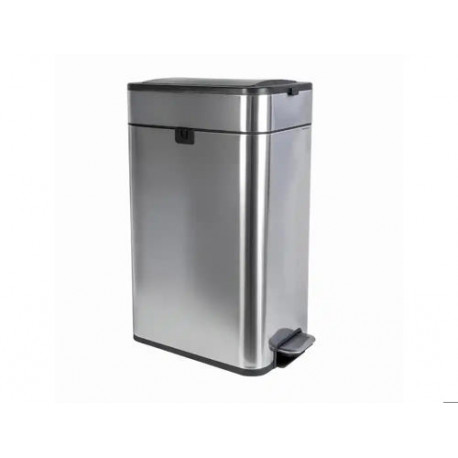 PAPELERA METALICA MAUL WING ACERO INOXIDABLE CON TAPA MARIPOSA 40 LITROS