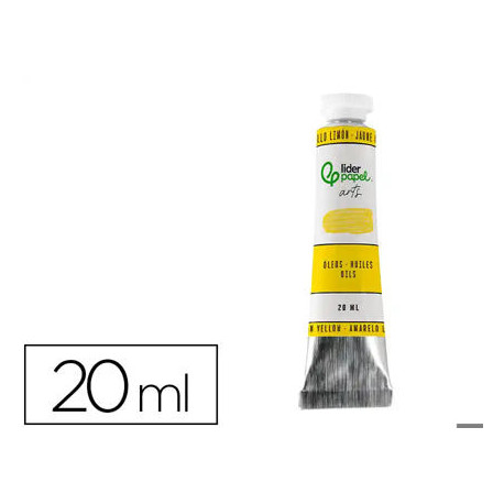 PINTURA AL OLEO LIDERPAPEL TUBO DE ALUMINIO DE 20 ML COLOR AMARILLO LIMON