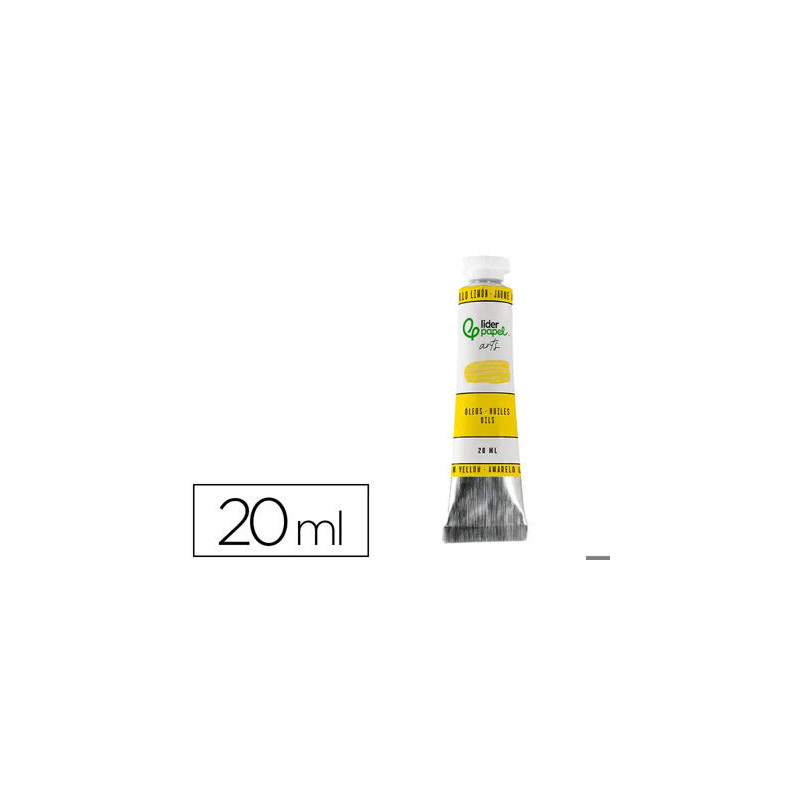 PINTURA AL OLEO LIDERPAPEL TUBO DE ALUMINIO DE 20 ML COLOR AMARILLO LIMON