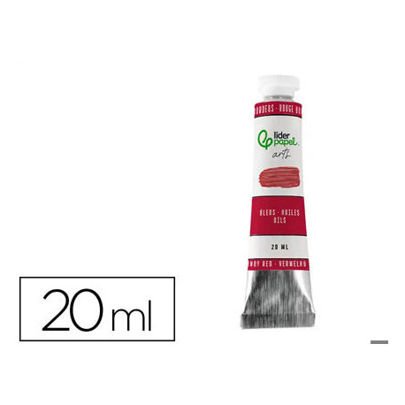 PINTURA AL OLEO LIDERPAPEL TUBO DE ALUMINIO DE 20 ML COLOR ROJO BURDEOS
