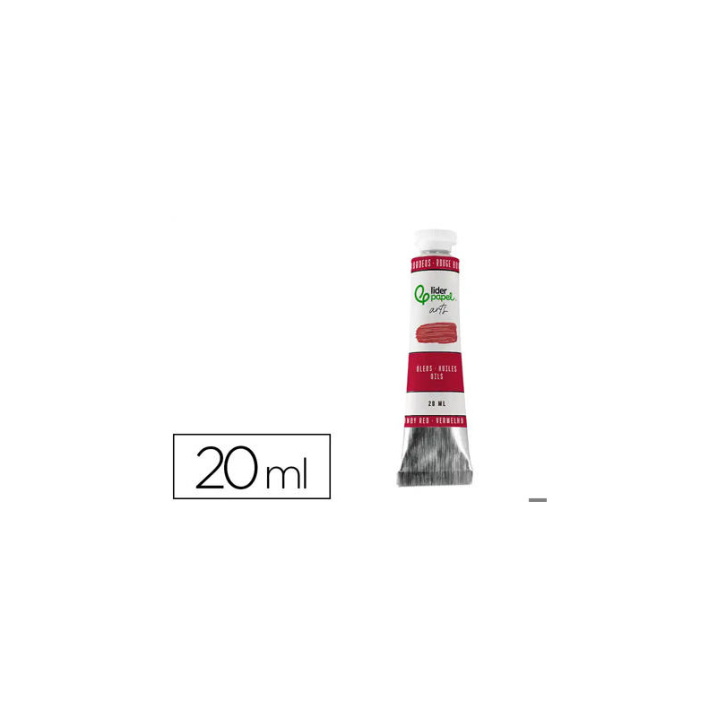 PINTURA AL OLEO LIDERPAPEL TUBO DE ALUMINIO DE 20 ML COLOR ROJO BURDEOS