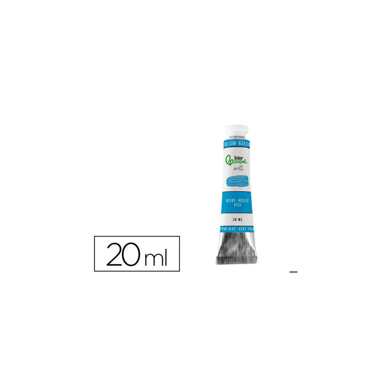 PINTURA AL OLEO LIDERPAPEL TUBO DE ALUMINIO DE 20 ML COLOR AZUL CIAN