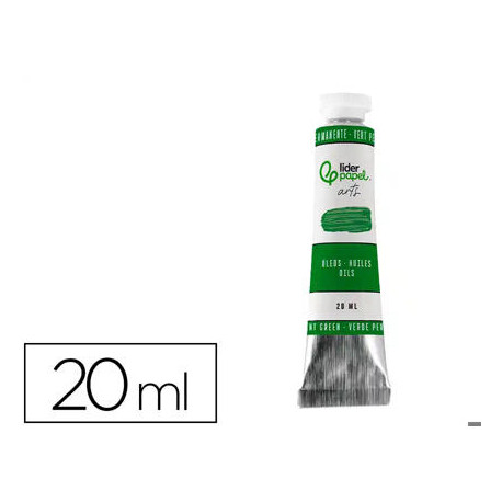 PINTURA AL OLEO LIDERPAPEL TUBO DE ALUMINIO DE 20 ML COLOR VERDE PERMANENTE