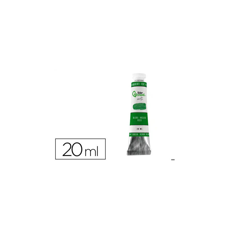 PINTURA AL OLEO LIDERPAPEL TUBO DE ALUMINIO DE 20 ML COLOR VERDE PERMANENTE